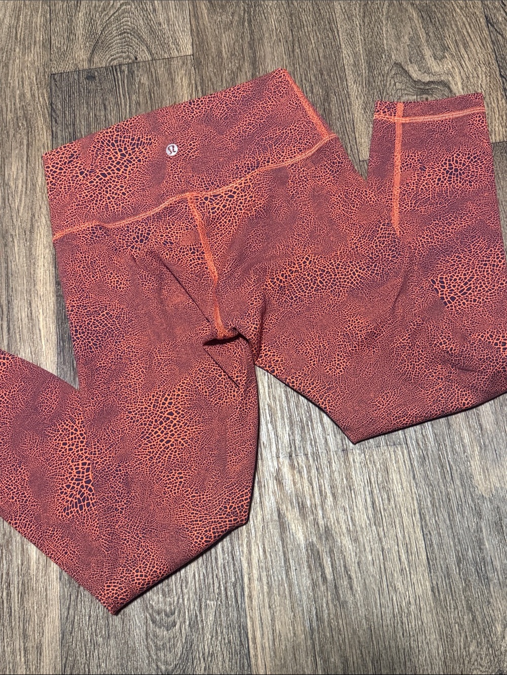 lululemon athletica Orange Patterned Leggings